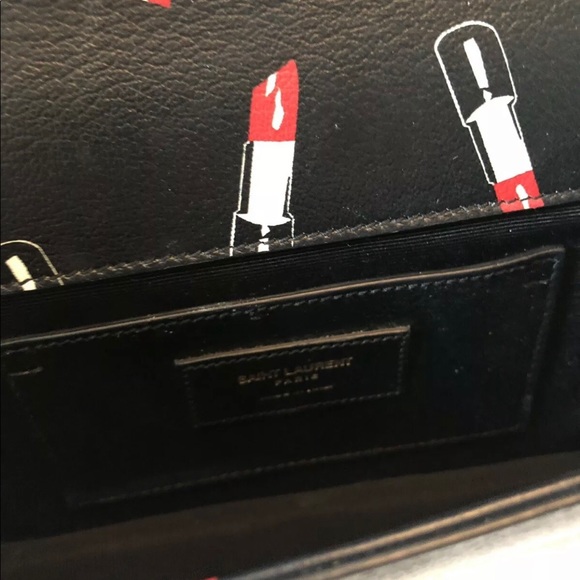 Saint Laurent Monogram Lipstick Leather Clutch - Picture 8 of 8